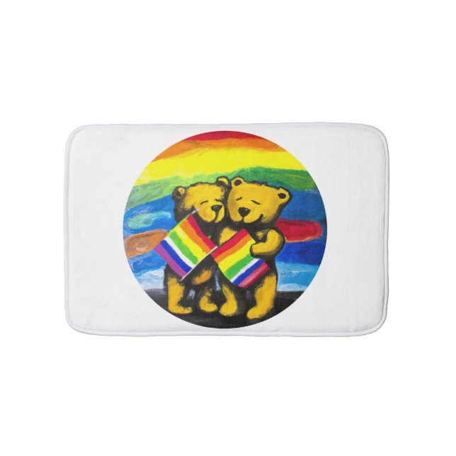 Bears Liebe LGBT-Regenbogenflagge Badematte (Vorderseite)