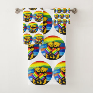 Bears Liebe LGBT-Regenbogenflagge Badhandtuch Set