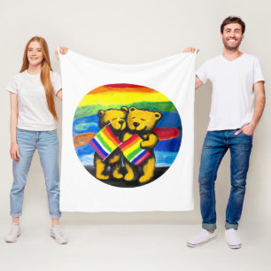 Bears Liebe LGBT-Regenbogenflagge Fleecedecke