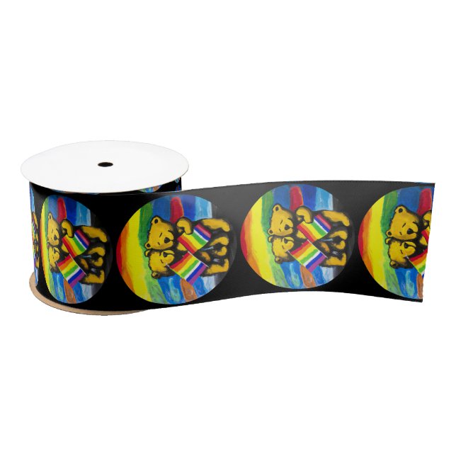 Bears Liebe LGBT-Regenbogenflagge Satinband (Spule)