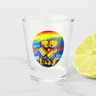 Bears Liebe LGBT-Regenbogenflagge Schnapsglas
