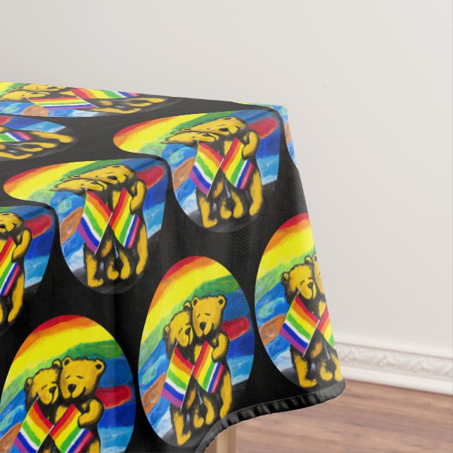 Bears Liebe LGBT-Regenbogenflagge Tischdecke (Beispiel)