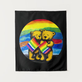 Bears Liebe LGBT-Regenbogenflagge Wandteppich