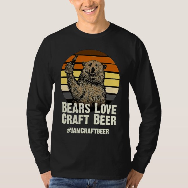 Bears Love Craft Beer Camping Grizzly Pride T-Shirt (Vorderseite)