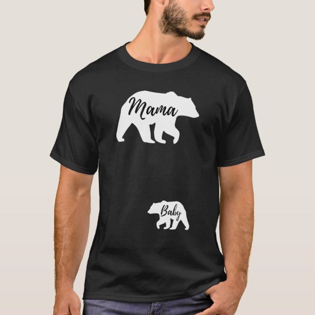 Bears Mother Baby Pregnancy Ankündigung Maternit T-Shirt (Vorderseite)