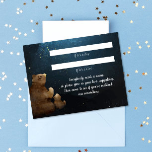 Bears Name Suggestionen Baby Shower Game Einladung