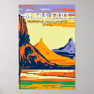 Bears Oars National Monument Utah Retro Poster