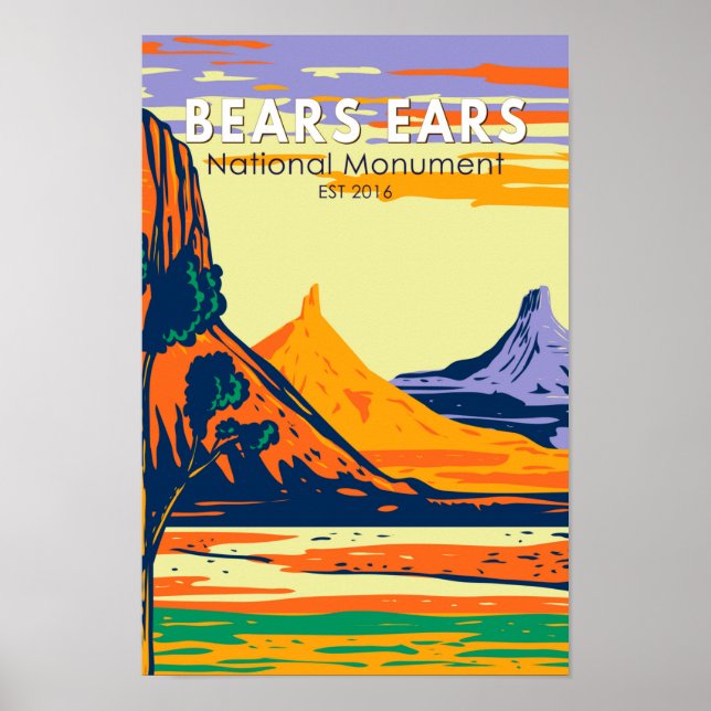 Bears Oars National Monument Utah Retro Poster (Vorne)