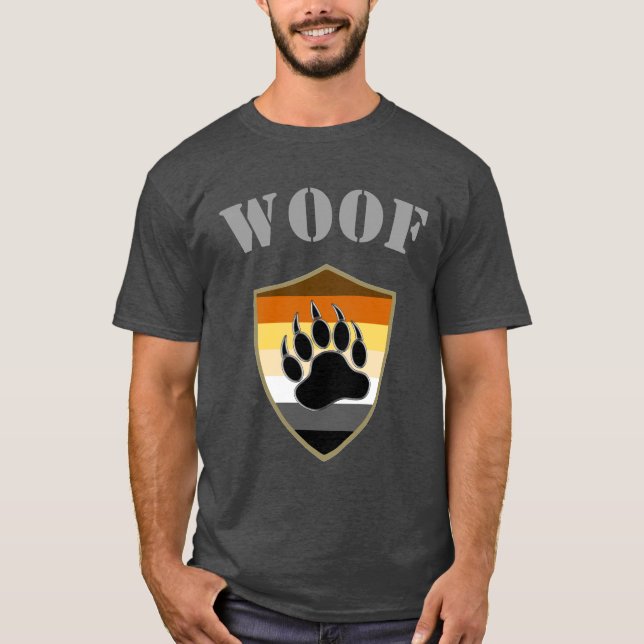Bears Pride Fahne Bärenpaw Woof T-Shirt (Vorderseite)