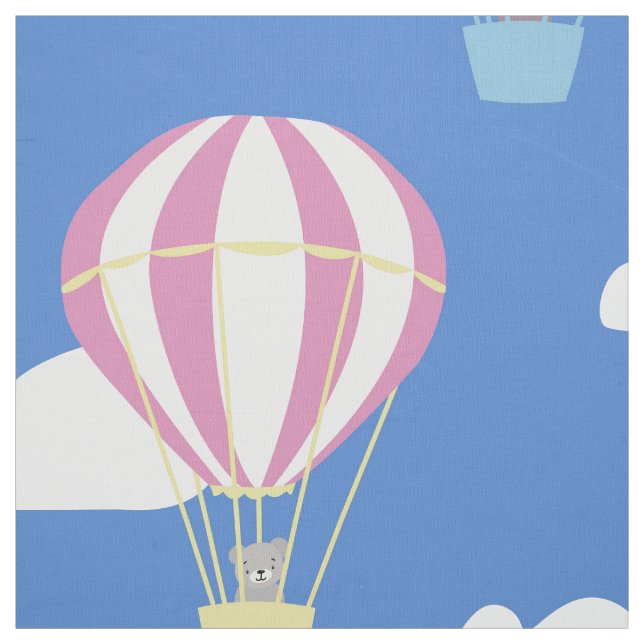 Bears & Rabbit Hot Air Ballon Day Out Stoff (Muster)
