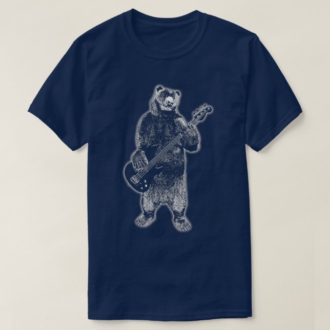 Bears Rock Grizzly Bär spielen Gitarre  T-Shirt (Design vorne)