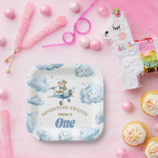 Bear's Skyward Soiree: Erste Geburtstagspulte Pappteller