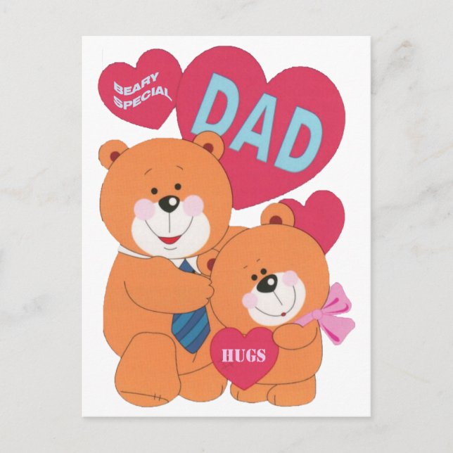 Bears Special Vater und Tochter Vatertag Postkarte (Vorderseite)
