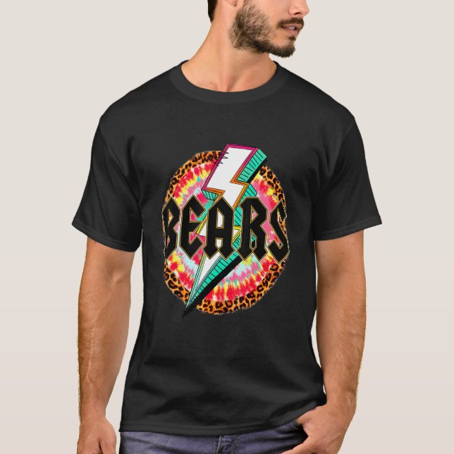 Bears Sportgeist Maskottchen Leopard Blitz T-Shirt (Vorderseite)