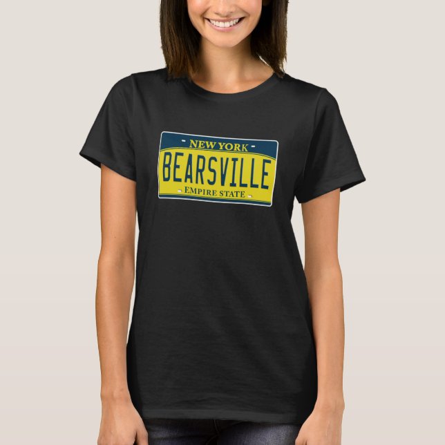 Bearsville New York NY Rock Music License Plate T-Shirt (Vorderseite)