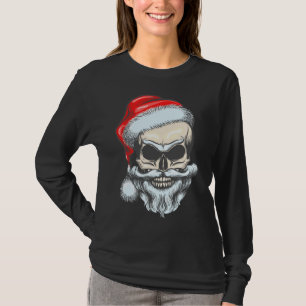 Bearted Vintag Skull Weihnachtsmann Pajama T-Shirt