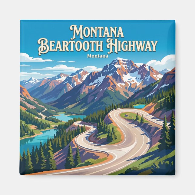 Beartooth Highway Montana Magnet (Vorne)
