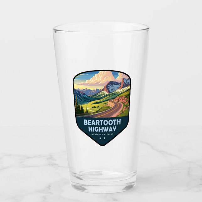 Beartooth Highway Montana Wyoming Schild Glas (Vorderseite)