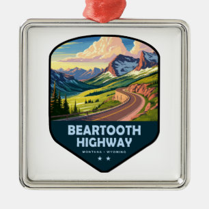 Beartooth Highway Montana Wyoming Schild Ornament Aus Metall