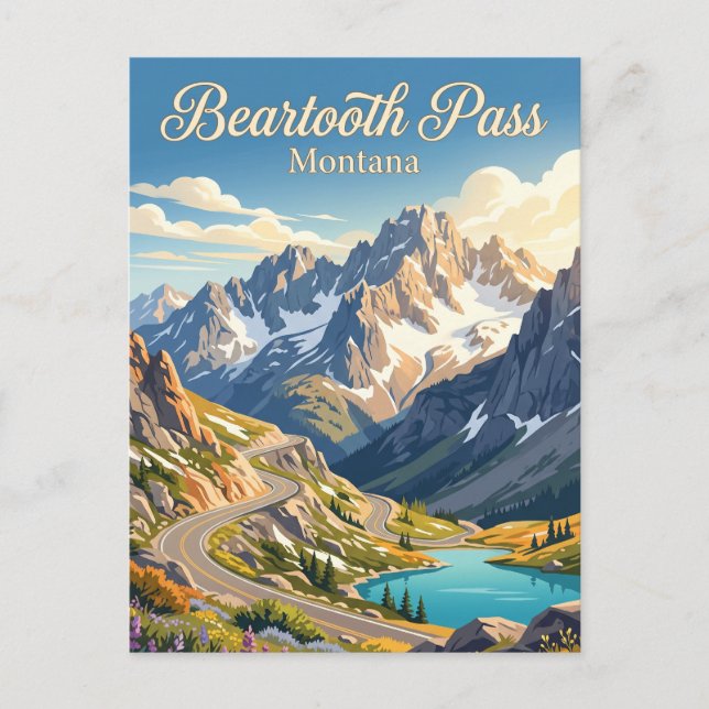 Beartooth Pass, Montana Postkarte (Vorderseite)