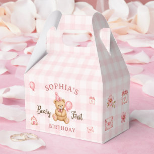 Beary 1. Geburtstag Bär Rosa Luftballon Geschenkschachtel