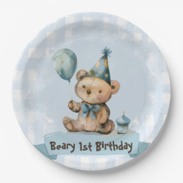 Beary 1. Geburtstagsparty-Teller aus Papier Pappteller