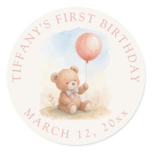 Beary 1. Mädchen-Geburtstag Süßer Teddybär-Ballon