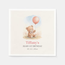Beary 1. Mädchen-Geburtstag Süßer Teddybär-Ballon