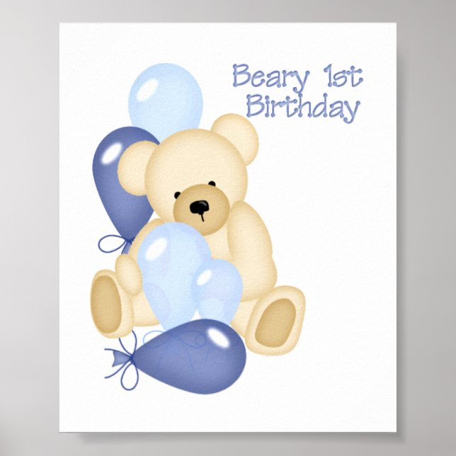 Beary 1st BIrthday (BOY) Poster (Vorne)