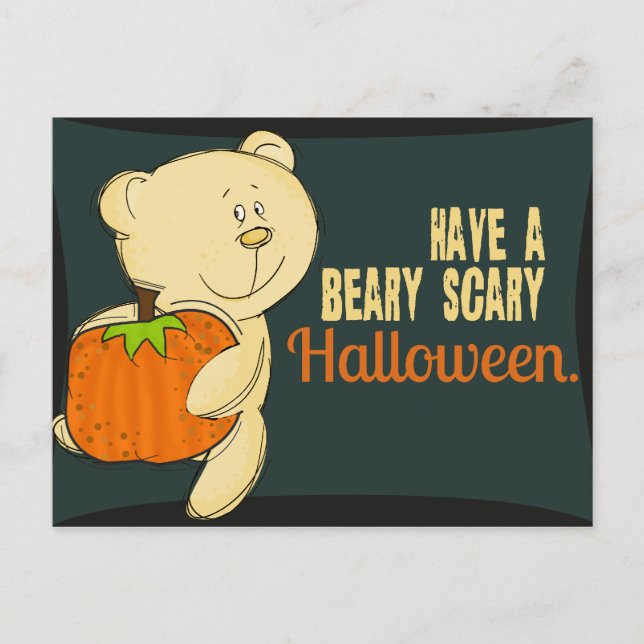 Beary Beängstigend Halloween Postkarte (Vorderseite)