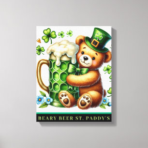 BEARY BEER ST. PADDY'S gespannte Leinwanddruck