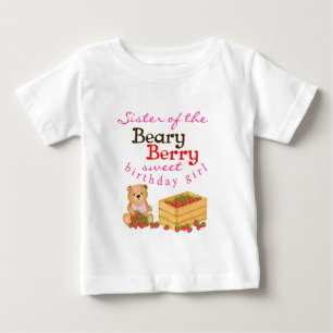 Beary Berry süße Cub's Erdbeerschwester-Geburtstag Baby T-shirt