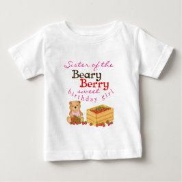 Beary Berry Sweet Cub's Strawberry Sister Birthday Baby T-shirt