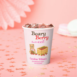 Beary Berry Sweet Pink Strawberry Girl Birthday Pappbecher