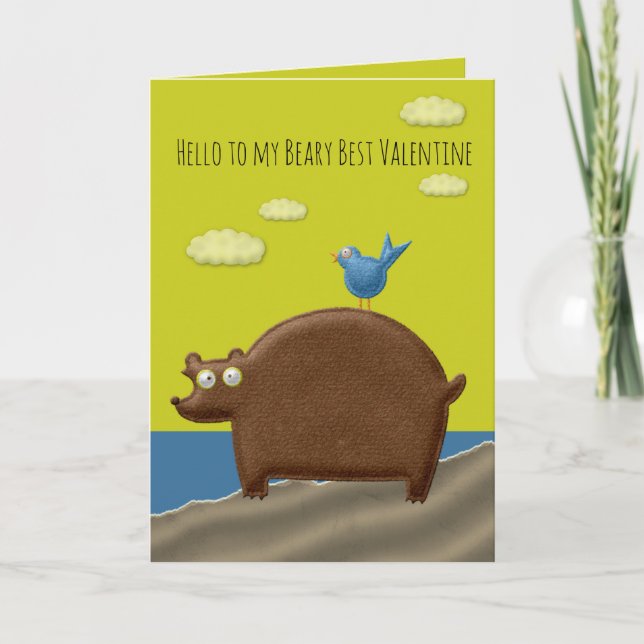 Beary Best Valentine Card Karte (Vorderseite)