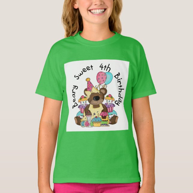 Beary Bonbon-4. Geburtstag T-Shirt (Vorderseite)