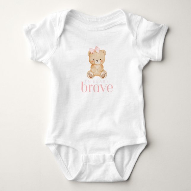 beary brave childhood cancer sick kids cute baby strampler (Vorderseite)