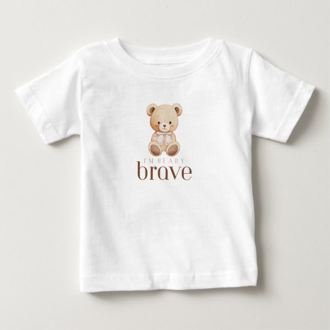 beary brave childhood cancer sick kids cute  baby t-shirt (Vorderseite)