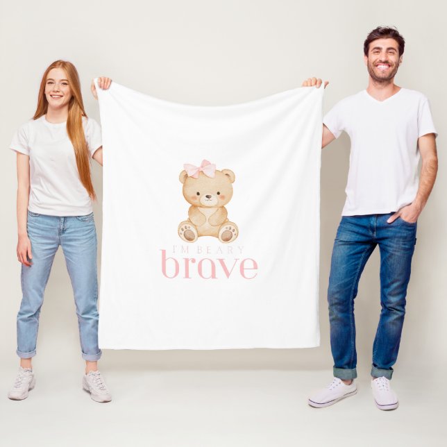 beary brave childhood cancer sick kids cute fleecedecke (Beispiel)