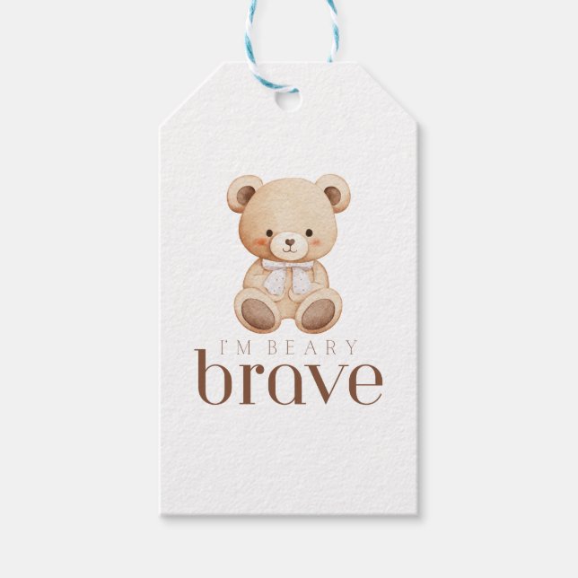 beary brave childhood cancer sick kids cute  geschenkanhänger (Vorderseite)
