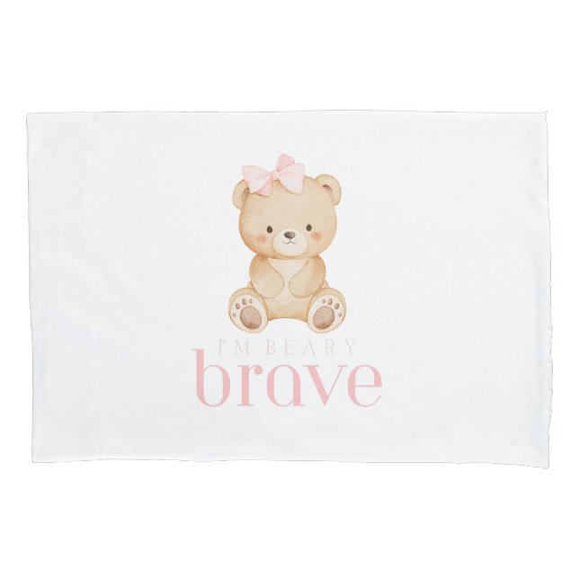 beary brave childhood cancer sick kids cute kissenbezug (Vorderseite)