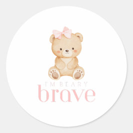 beary brave childhood cancer sick kids cute runder aufkleber