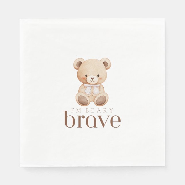 beary brave childhood cancer sick kids cute  serviette (Vorderseite)