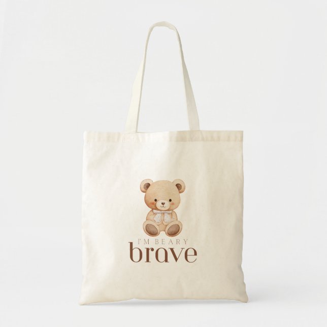 beary brave childhood cancer sick kids cute  tragetasche (Vorne)