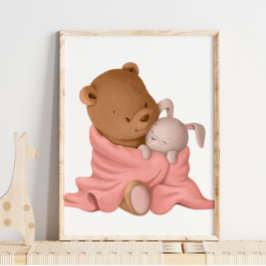 Beary Bunny Hug | Bärenwand Poster