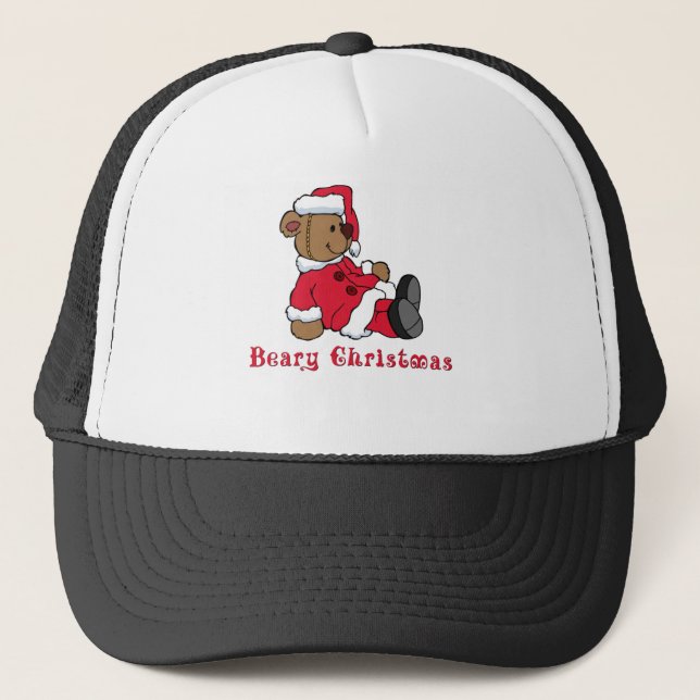 Beary Christmas Hat Truckerkappe (Vorderseite)