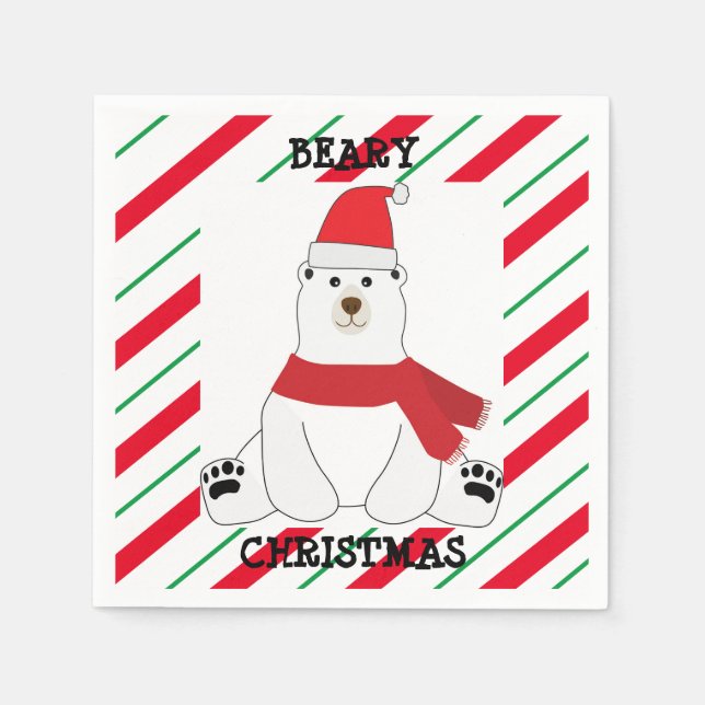 Beary Christmas Party Napkins Serviette (Vorderseite)