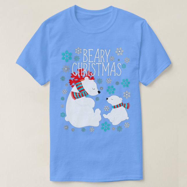Beary Christmas Polar Bears Funny Xmas Geschenk  T-Shirt (Design vorne)