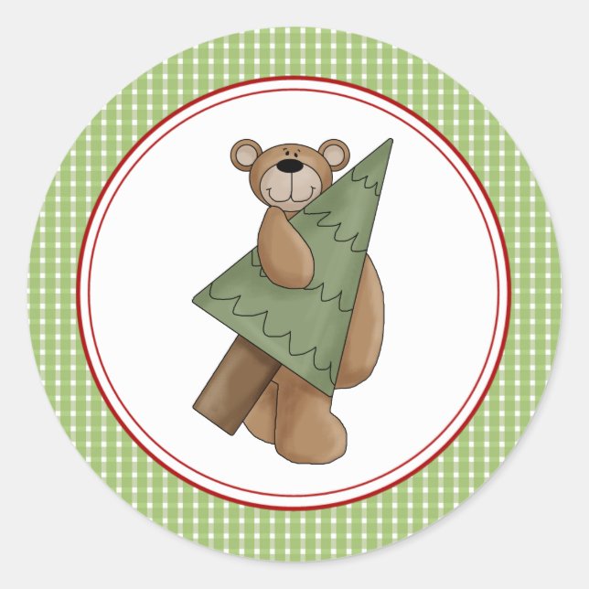 Beary Christmas Umschlag Aufklebers Stickers (Vorderseite)