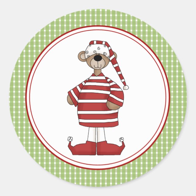 Beary Christmas Umschlag Aufklebers Stickers (Vorderseite)